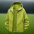 thumbnail image 1 of Dvprdro Women's Waterproof Hooded Zip-Up Jacket Hiking Windbreaker with Pockets for Outdoor Sports Rain Coat Green XXXL, 1 of 5
