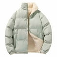 thumbnail image 1 of Dvprdro Women's Winter Fleece-Lined Jacket, Stand Collar Zipper Front Long Sleeve Coat with Pockets, 1 of 5