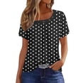 thumbnail image 1 of Dvprdro Womens Floral Print Round Neck Top Short Sleeve Ruched Detail Breathable Summer T Shirts, 1 of 5
