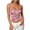 thumbnail image 1 of Dvprdro Womens Printed Cami Tops with Built in Bra Adjustable Spaghetti Straps Back Buckle Closure Summer Casual, 1 of 5