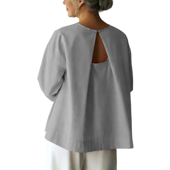 Dvprdro Womens Pullover Tops Half Zip Short Sleeve Crewneck Printed Blouses Summer Gray 3XL