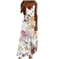 thumbnail image 1 of Dvprdro Womens Summer Boho Dress Fashion Floral Printed V Neck Spaghetti Strap Flowy Casual Loose Beach Sun Long Maxi Dress, 1 of 4