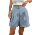 thumbnail image 1 of Dvprdro Womens Summer Shorts Casual Comfy Solid Elastic Waist Beach Shorts with Pockets, 1 of 5