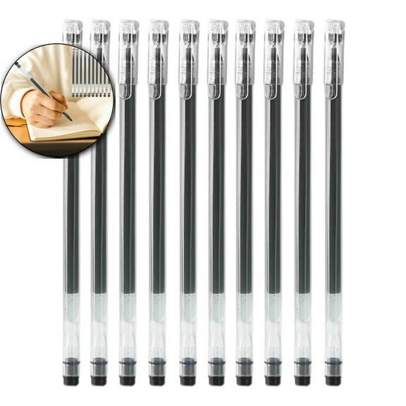 Dvruxg 10-Pack Gel Pens – Smooth Writing Ballpoint Pens – 0.5mm Tip, Fast-Drying Ink – Plastic Gel Pens for Office – 1ml Ink Capacity
