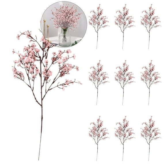 Dvruxg 10 Pcs Artificial Bougainvillea Flower Branches Silk Bougainvillea Stems with Dried Tree Twigs for Home Indoor Outdoor Decor Floral Bouquet Arrangements