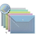 thumbnail image 1 of Dvruxg 10 Pcs Plastic Envelopes File Folders Document Organizer A4 Letter Size Paper Holder Organizer Color Envelopes with Snap Closure File Bags for Office, 1 of 4
