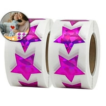 Dvruxg 100 Pcs Star Stickers, 1 inch Self Adhesive Metallic Glitter Foil Stickers Star Sticker Reward Behavior Chart Labels