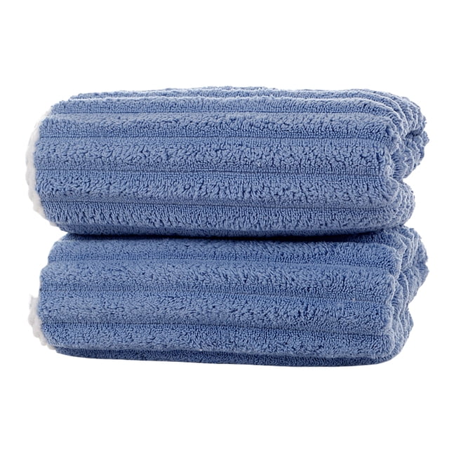 Dvruxg 2 Pack Soft Bath Sheet Towels, 30x13 Inch Microfiber Ribbed Oversized Bath Towels Extra Large for Bathroom, Home, Hotel, Spa, Beach, Pool, Gym