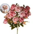 thumbnail image 1 of Dvruxg 21 Heads Artificial Flowers Mini Rose Bouquet Silk Rose Bouquet Wedding Home Office Floral Decor, 1 of 6