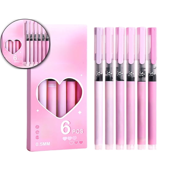 Dvruxg 6-Pack High Capacity 0.5mm Ballpoint Pens – Fast Drying, Water Resistant Sign Pen Set – Smooth Writing Gel Pens for Office