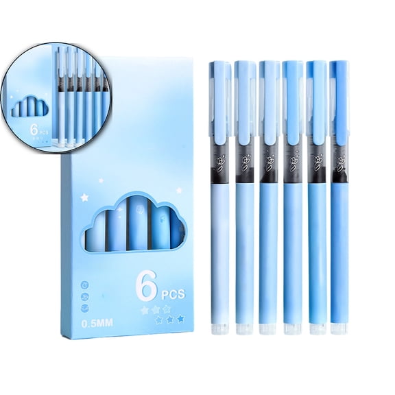Dvruxg 6-Pack High Capacity 0.5mm Ballpoint Pens – Fast Drying, Water Resistant Sign Pen Set – Smooth Writing Gel Pens for Office