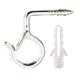 thumbnail image 1 of Dvruxg 6-Pack Outdoor Iron Hooks Set with Transparent Storage Box, Black & Silver Hooks for Hanging Plants, Wind Chimes, Baskets, String Lights, 40 lbs Capacity, Q-Shaped Secure Design, 1 of 5