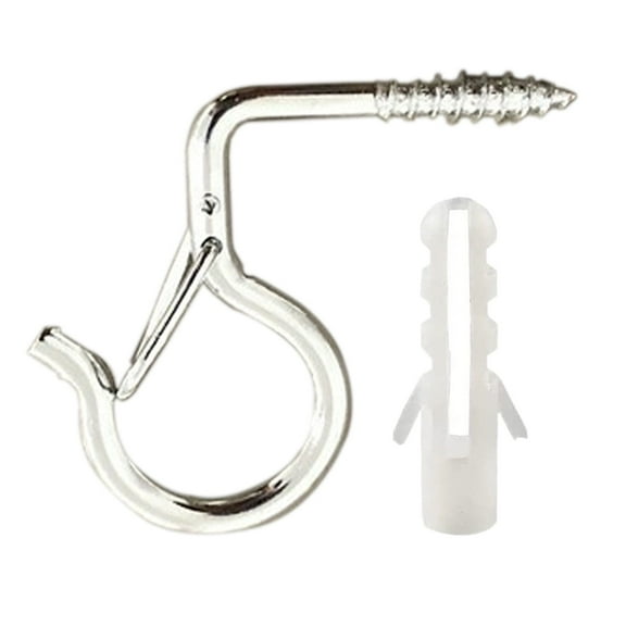 Dvruxg 6-Pack Outdoor Iron Hooks Set with Transparent Storage Box, Black & Silver Hooks for Hanging Plants, Wind Chimes, Baskets, String Lights, 40 lbs Capacity, Q-Shaped Secure Design