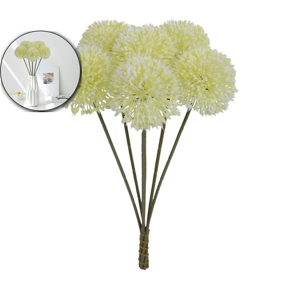 Dvruxg 6 Pcs Artificial Chrysanthemum Flowers Green Flowers Silk Fake Mums Flowers for St Patricks Day Outdoor Wedding Table Centerpiece Home Decor