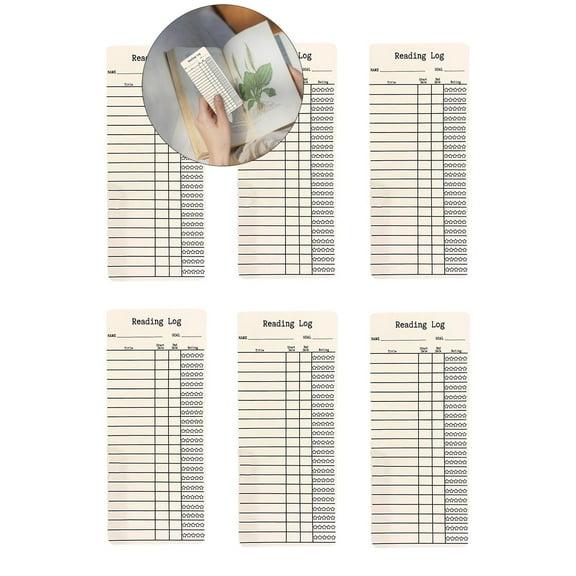 Dvruxg 6 Pcs Reading Log Bookmark, Double-Sided Book Tracker Bookmark Reading List Page Marker Creative Library Cards Book Accessories for Book Lovers