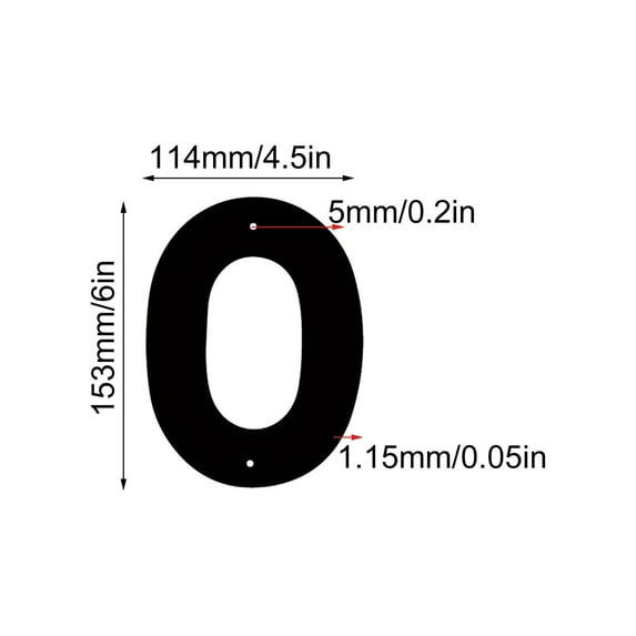 Dvruxg 7 Inch House Number, Address Number for Outdoor Signs, Vintage Cast Iron Metal Solid Number Door Mailbox Decor with Screws, Black Home Number 0