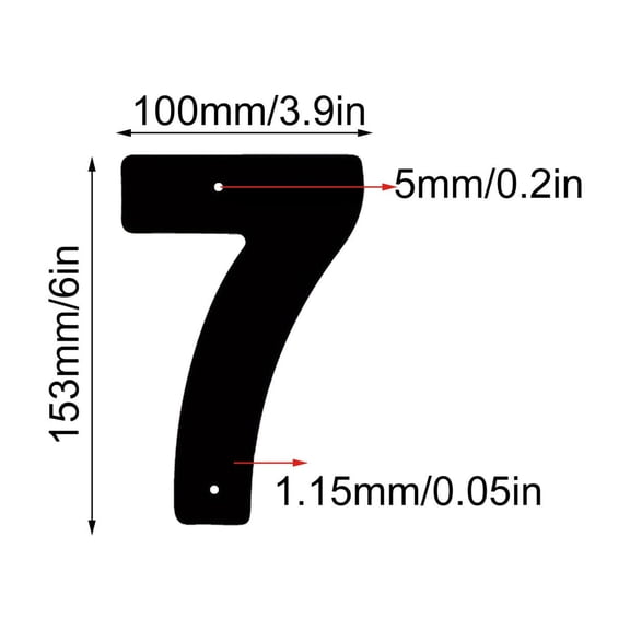 Dvruxg 7 Inch House Number, Address Number for Outdoor Signs, Vintage Cast Iron Metal Solid Number Door Mailbox Decor with Screws, Black Home Number 7