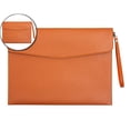thumbnail image 1 of Dvruxg A4 Leather File Folder Document Holder Folder Stylish Portfolio Envelope Case with Strap and Invisible Magnetic Closure(Orange), 1 of 6