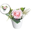 thumbnail image 1 of Dvruxg Artificial Flowers Artificial Hydrangea Flowers in Ceramic Vase Mini Potted Plant for Wedding Home Party Office Table(Pink), 1 of 6
