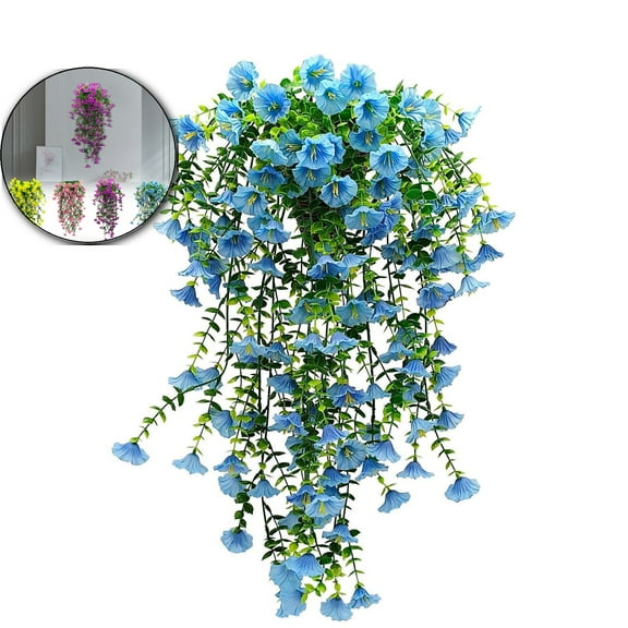 Dvruxg Artificial Hanging Flowers for Outdoors, Faux Plants Outdoor UV Resistant, Hanging Baskets with Artificial Flowers for Planters, Spring Summer Porch Patio Decorations Outdoor