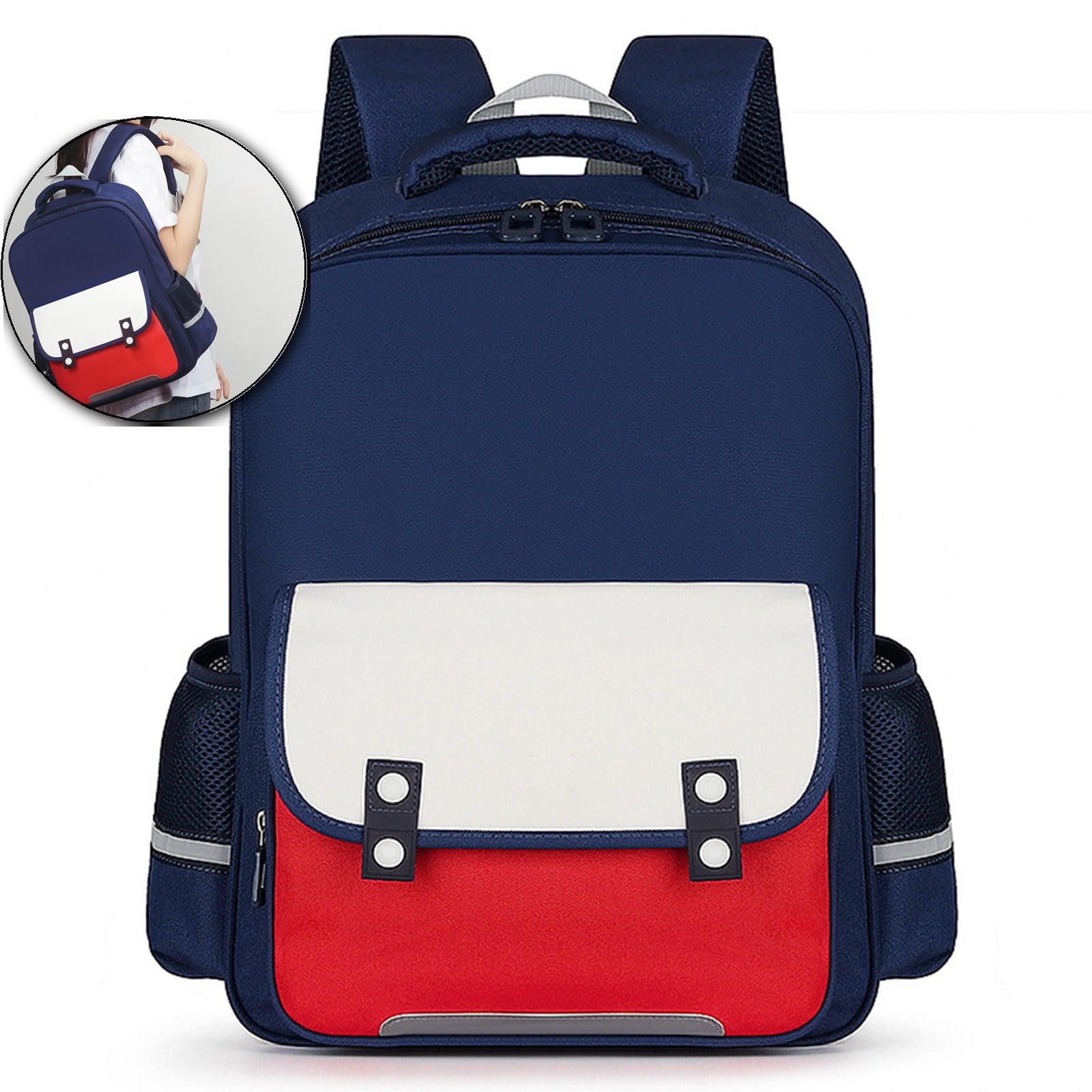 Kawaii Backpack With Removable Star Pouch & Clear Pocket - Cute Dopamine Color Daypack For School, Travel & Outdoors