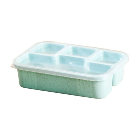 Dvruxg Bento Box Adult Lunch Box, 4-Compartment Meal Prep Container, Reusable Food Storage Containers with Transparent Lids(Green)