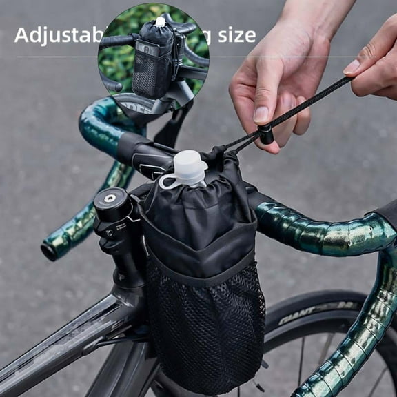 Dvruxg Bike Water Bottle Holder Bag for Kid Adult, Insulated Bicycle Coffee Cup Holders with Phone Storage, Handlebar Drink/Beverage Container for Walker/Cruiser/Mountain Bike