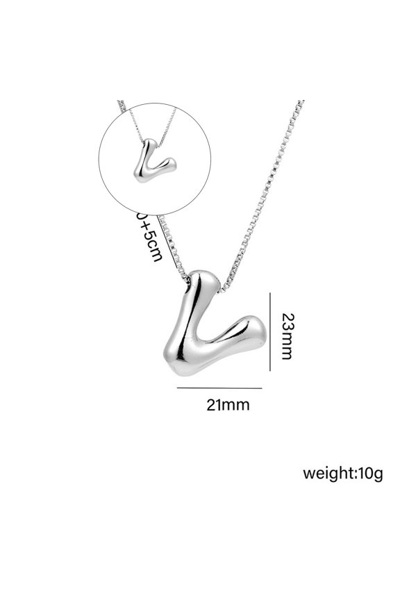 Bubble Letter Necklace, Dainty Initial Necklaces for Women Trendy Cute Chunky Charm Monogram Pendant Name Necklace Fashion Jewelry Gifts