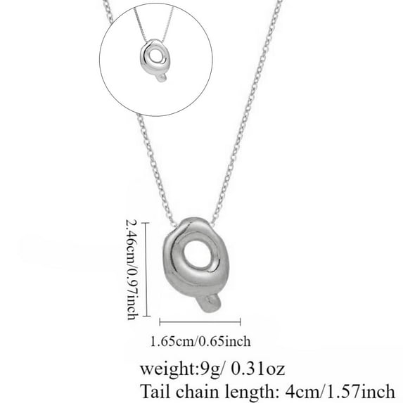 Dvruxg Bubble Letter Necklace, Dainty Initial Necklaces for Women Trendy Cute Chunky Charm Monogram Pendant Name Necklace Fashion Jewelry Gifts