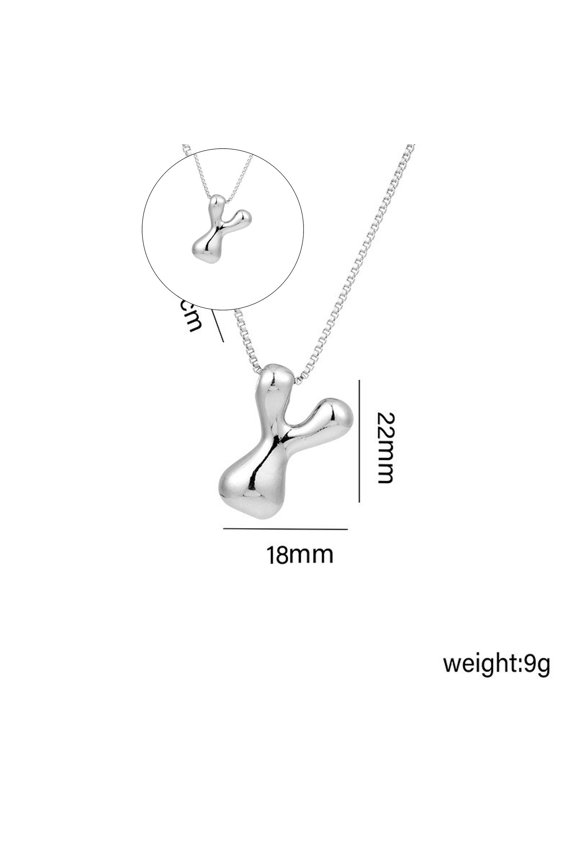 Bubble Letter Necklace, Dainty Initial Necklaces for Women Trendy Cute Chunky Charm Monogram Pendant Name Necklace Fashion Jewelry Gifts