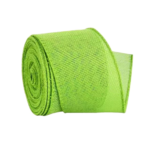 Dvruxg Burlap Ribbon Wired, 157x 2 Inch Burlap Fabric Ribbon for Crafts, Wreath, Bows, Gift Wrapping, Outdoor Decoration(Green)