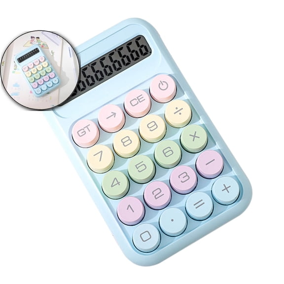 Dvruxg Candy Calculator, Typewriter-Inspired Mechanical Key, Large Screen, Round Button, Easy-to-use Desk Accessories for Office Home