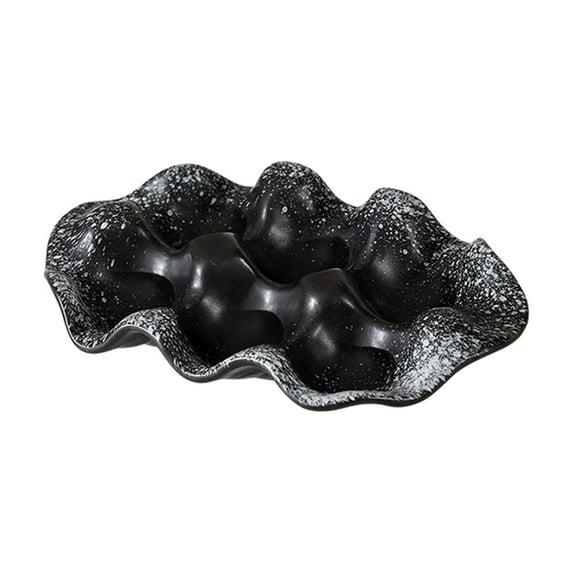 Dvruxg Ceramic 6 Cups Egg Tray, Half Dozen Porcelain Egg Holder Container Keeper Storage Organizer for Fridge BBQ Countertop Home