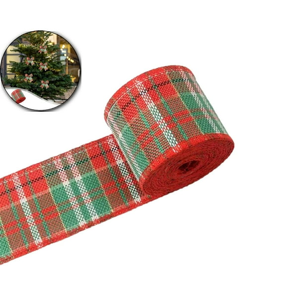 Dvruxg Christmas Plaid Ribbon Gingham Wrapping Ribbon Tartan Decor for Christmas DIY Crafts Wrapping Gift Home Decorations Bows