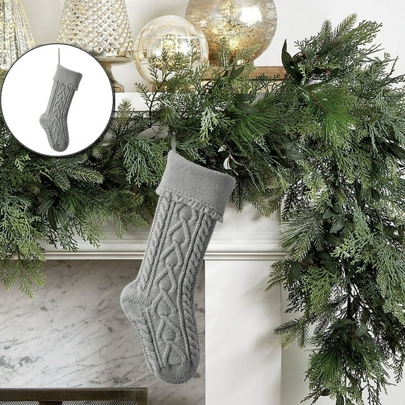Dvruxg Christmas Stockings Cable Knitted Large Size Solid Personalized Christmas Stockings Bulk Decorations for Family Holiday Xmas Party Tree Hanging Fireplace Farmhouse