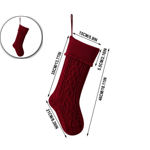 Dvruxg Christmas Stockings Cable Knitted Large Size Solid Personalized Christmas Stockings Bulk Decorations for Family Holiday Xmas Party Tree Hanging Fireplace Farmhouse