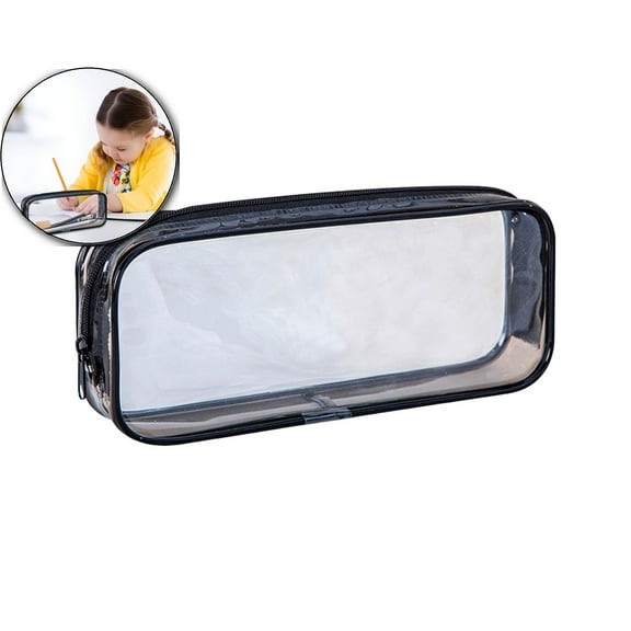 Dvruxg Clear PVC Zipper Bag Toiletries Exam Pouch Travel Luggage Make up Cosmetic Bag(Black)