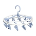 thumbnail image 1 of Dvruxg Clothes Drying Racks Foldable Clip Hangers Drip Hanger Plastic with 20 Drying Clips(Blue), 1 of 5