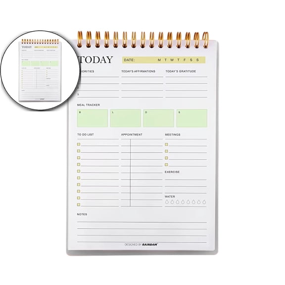 Dvruxg Daily to Do Notepads - Task Checklist Planner, Time Management Planner, To Do lists, Organizer with Today's Goals, Notes, 50 Undated Agenda Tear-off Sheets, 8.4 x 6 inches