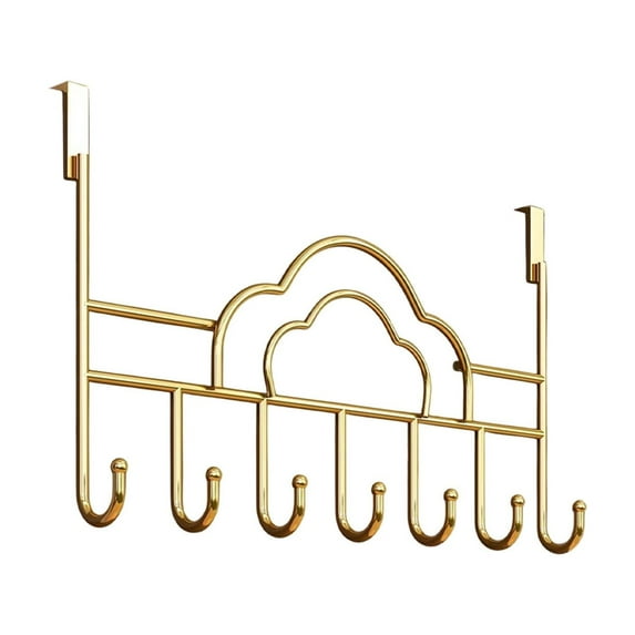 Dvruxg Over The Door Hooks, Wall Mount Towel Hanger, Towel Rack for Bathroom Towel Holder for Hanging Heavy Duty, Towel Hanger Over Door Hanger with 7 Coat Hooks for Bedroom Kitchen