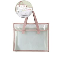 Dvruxg Expanding File Folder 13-Pocket Handheld File Bag with Handle A4 Size File Organizer with Dividers for Office Documents(Pink)