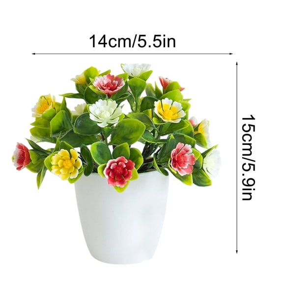 Dvruxg Fake Plants, Small Artificial Plants with Flowers, Faux Plants for Bathroom, Office, Home, Table Decor, Indoor Desk Decor for Library, Restaurant