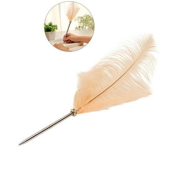 Dvruxg Feather Quill Pen for Weddings, Birthdays & Events - Stainless Steel Signature Pen with Feather, Guest Book Signing Pen, Wedding Supplies & Party Decorations