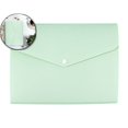 thumbnail image 1 of Dvruxg File Folder Pockets File Jacket Plastic Envelope Flat Document Letter Organizer with Button Closure for Office(Green), 1 of 4