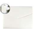 thumbnail image 1 of Dvruxg File Folder Pockets File Jacket Plastic Envelope Flat Document Letter Organizer with Button Closure for Office(White), 1 of 4