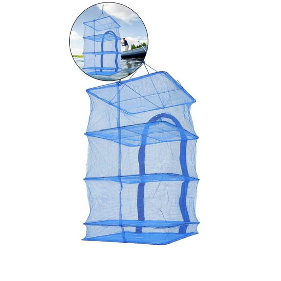 Dvruxg Fish Mesh Hanging Drying Net Food Dehydrator Foldable 4 Layers Drying Dryer Net Drying Rack Vegetable Fish Dishes Mesh Hanging Drying Net for Dry Food Meat Drying Rack