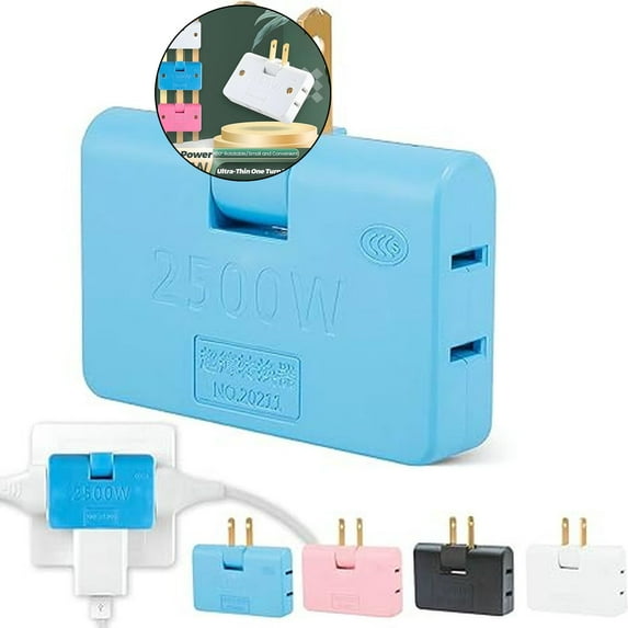 Dvruxg Flat Plug Adapter, Flat Outlet Adapter 180 Degree Portable Swivel Wall Plug, Indoor Plug Adapter Perfect for Home and Travel