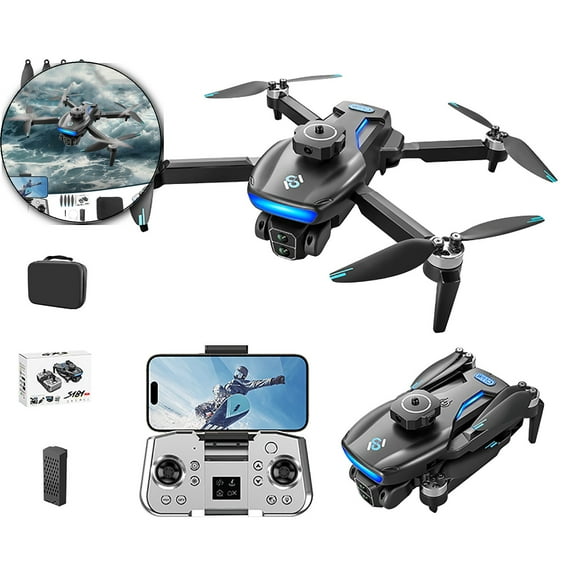 Dvruxg GPS Drone with Camera Screen on Controller Brushless Motor Foldable Mini 5G RC Quadcopter Drones for Adults Beginner, Support Gesture Control, Altitude Hold, Headless Mode