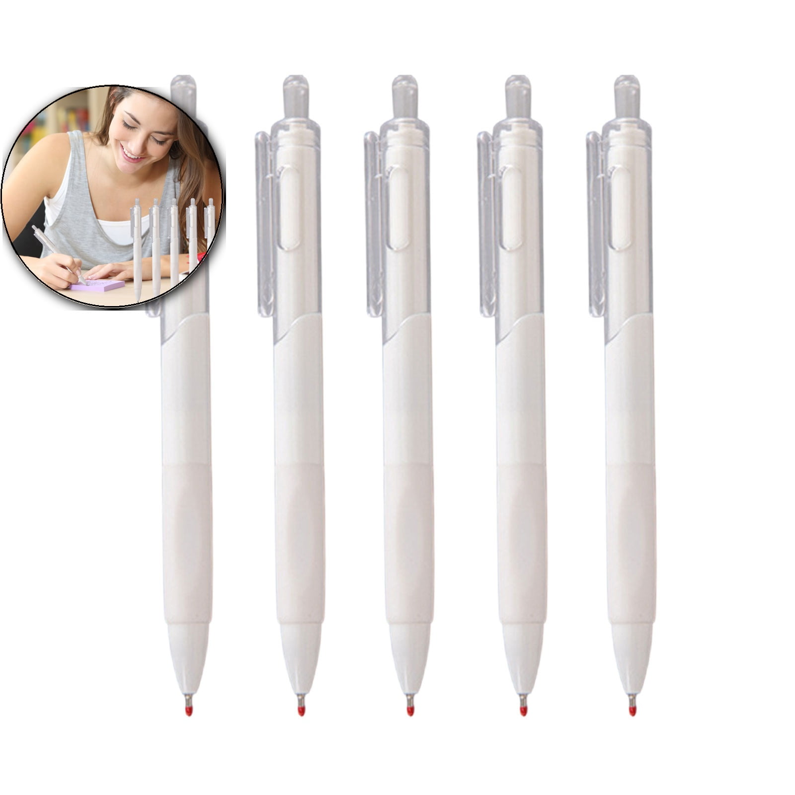 Dvruxg Gel Pens 5-Pack – 0.5mm Fine Point Ink Pens with Non-Slip Grip ...
