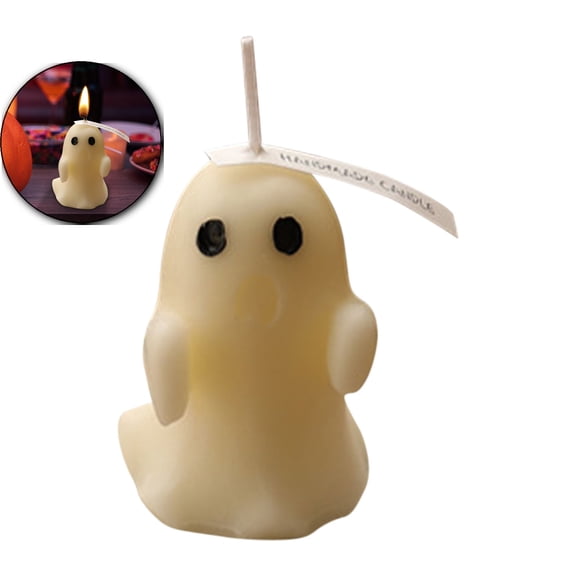 Dvruxg Ghost Candles Ghost Spooky Decor Burning White Scented Wax Candles Gifts for Boo Basket Stuffers Halloween Room Table Indoor Decorations